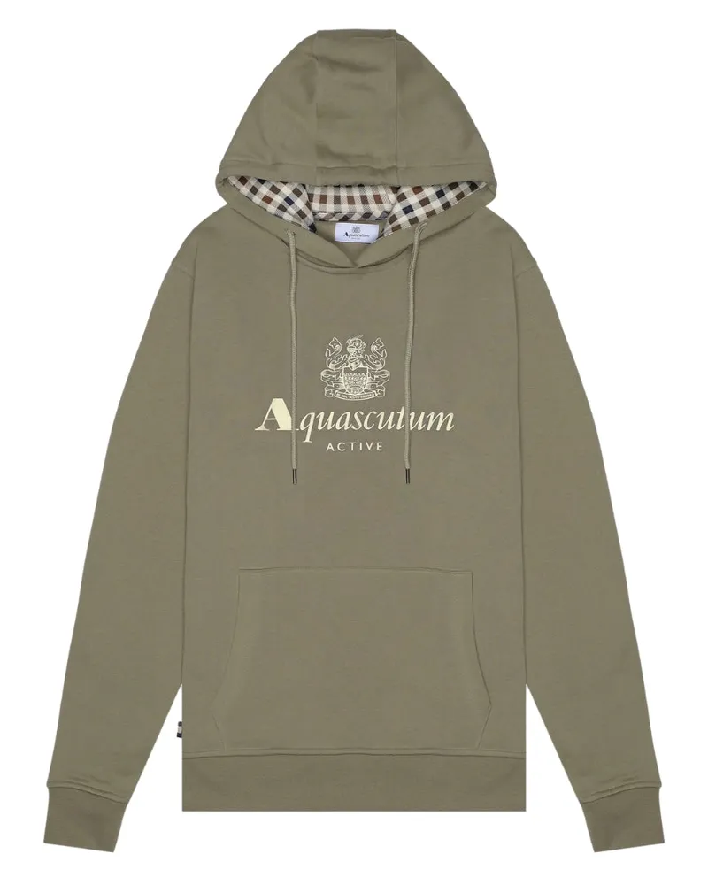 Aquascutum Active - Kapuzenpullover Mit Großem Logo In Armeegrün Grün
