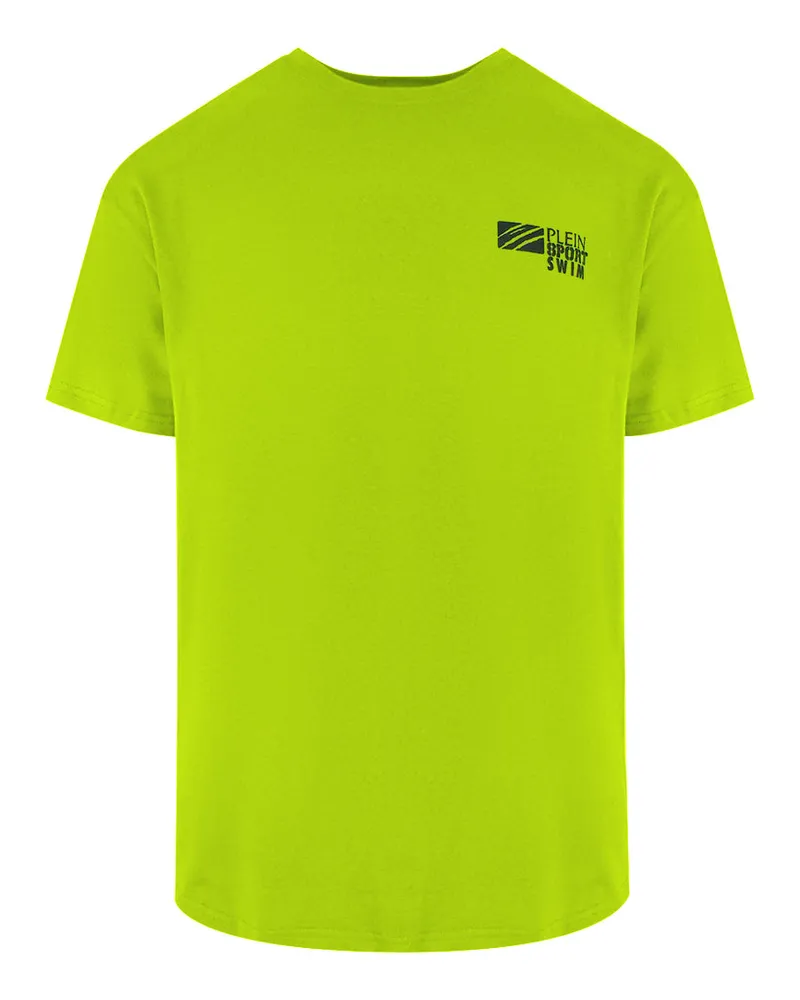 Philipp Plein Basic Kurzarm Logo T-Shirt in Gelb Gelb