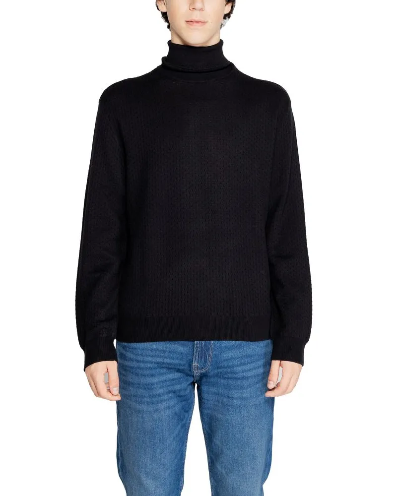 Armani Exchange Mock-Neck-Pullover 3h1m27 Sjnzz Schwarz