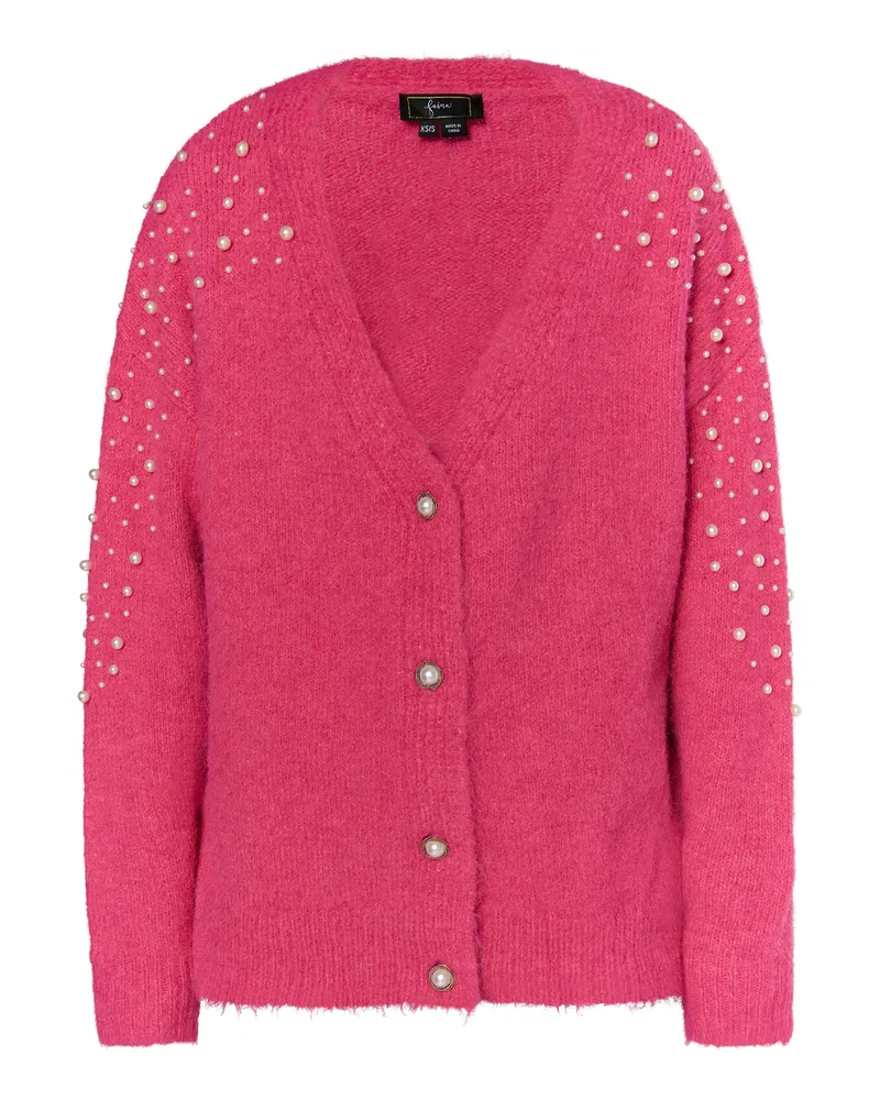 FAINA Strickjacke mit Perlen Damen Rosa Rosa