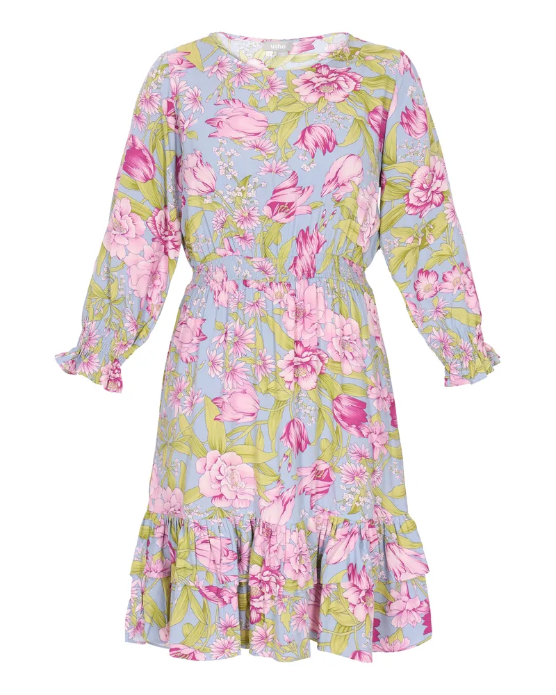 Usha Kleid Frauen blau mehrfarbig Blau