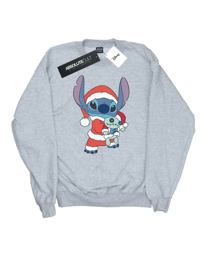 Disney Herren Lilo und Stitch Stitch Weihnachten Sweatshirt (Sport grau Hellgrau