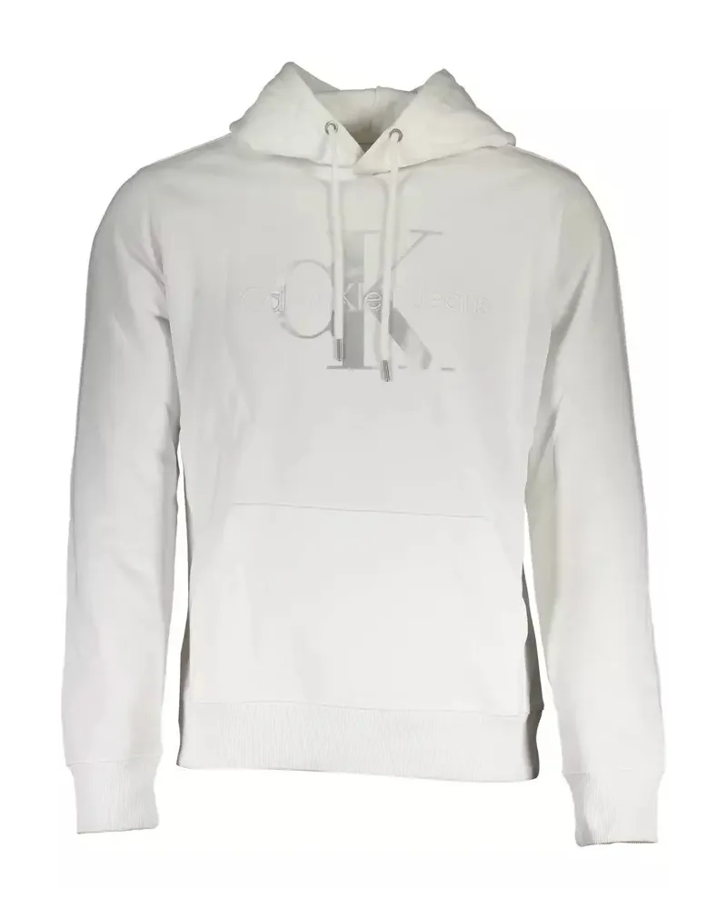 Calvin Klein Monogram Hoodie Lässiger Stil Weiß