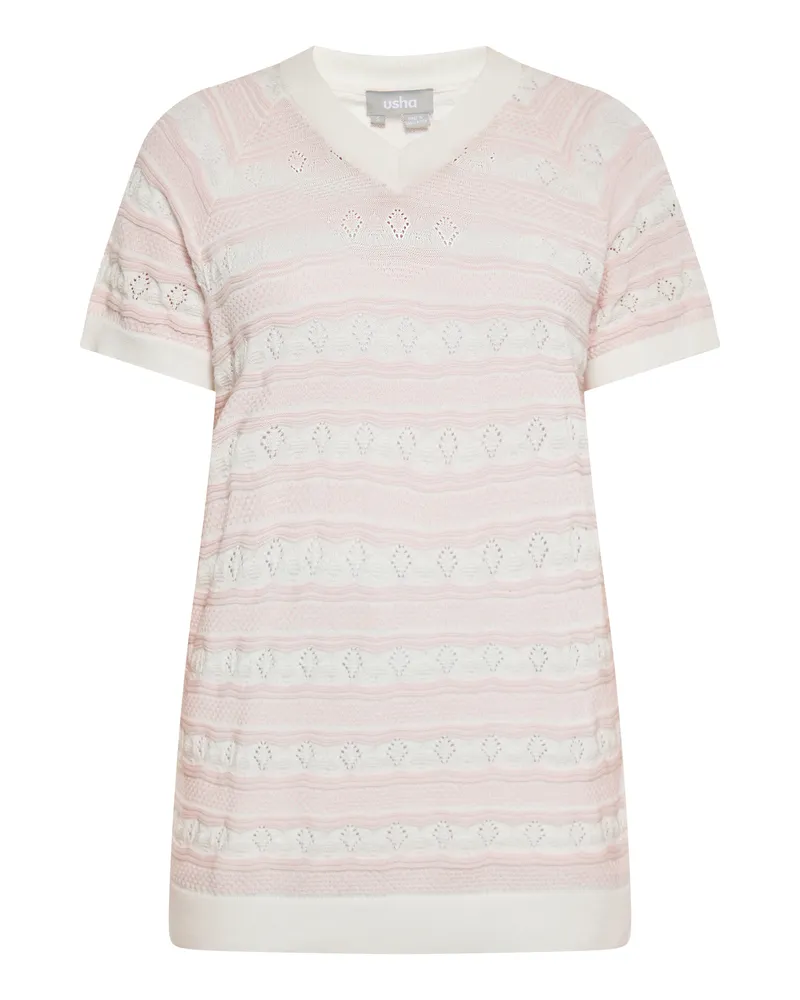Usha Hemd Damen Zartrosa Wollweiss Rosé