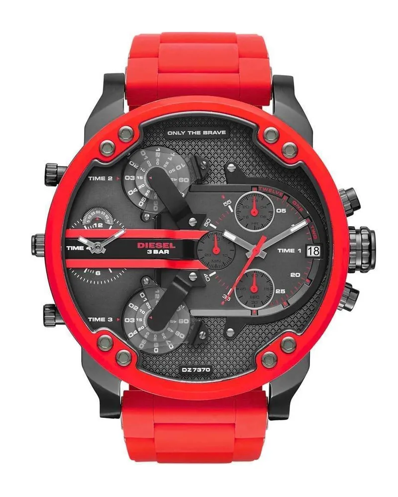 Diesel DZ7370 Gunmetal Zifferblatt Quarz Herrenuhr Rot