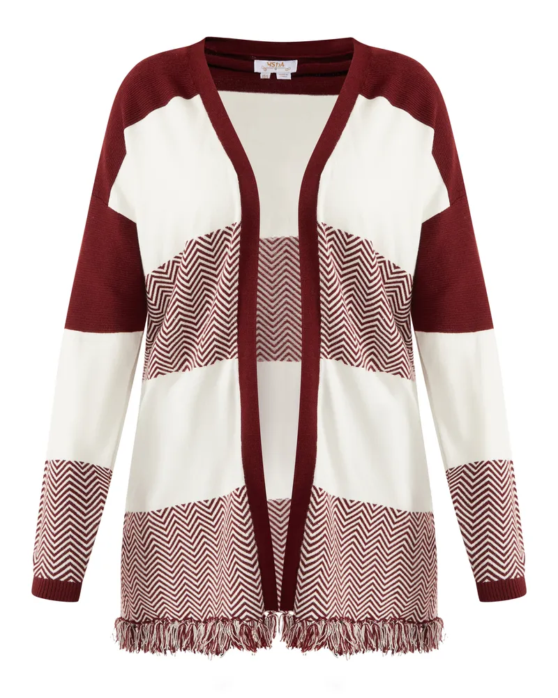 Usha FESTIVAL Cardigan en tricot ouvert carnea Bordeaux