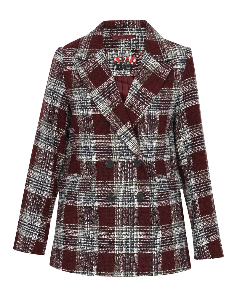 My Mo Blazer Frauen Burgunderrot kariert Bordeaux