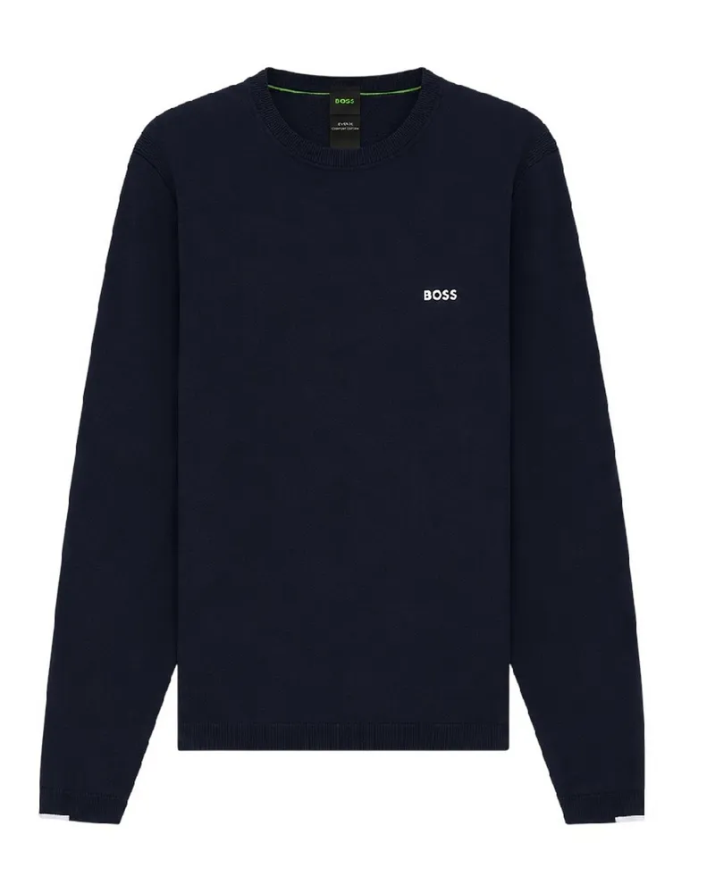 HUGO BOSS Pullover für Herren, Rundhalsausschnitt (Dunkelblau Blau