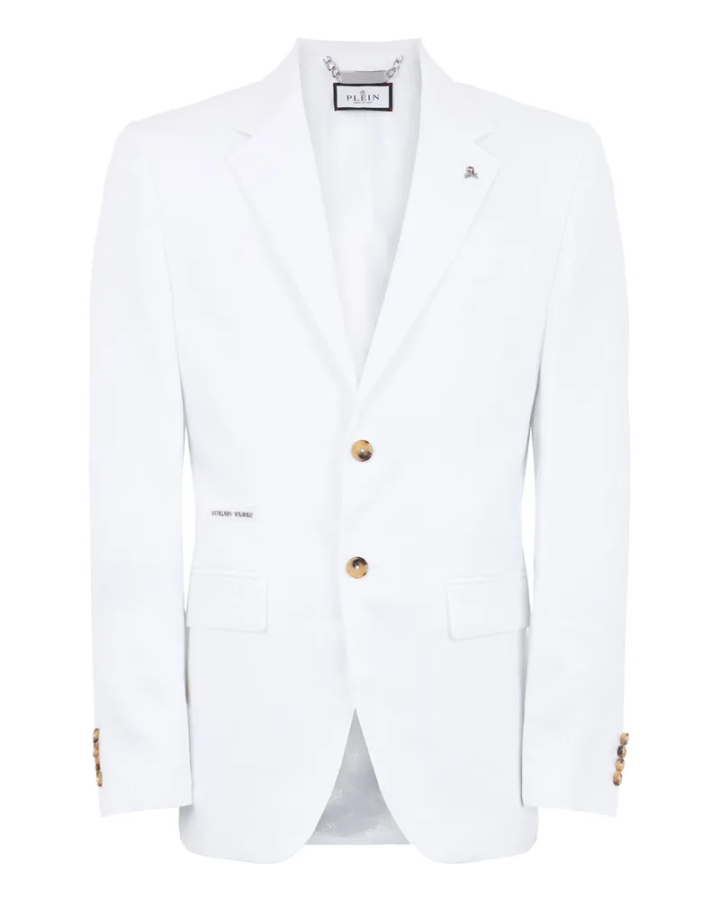Philipp Plein Linen Blazer Gigolo Fit Creme