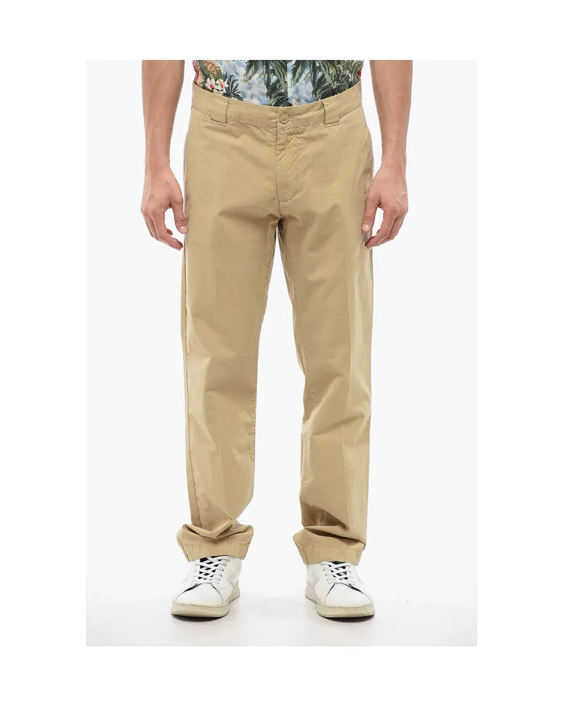 Woolrich Chinohose mit hoher Taille in Beige Beige