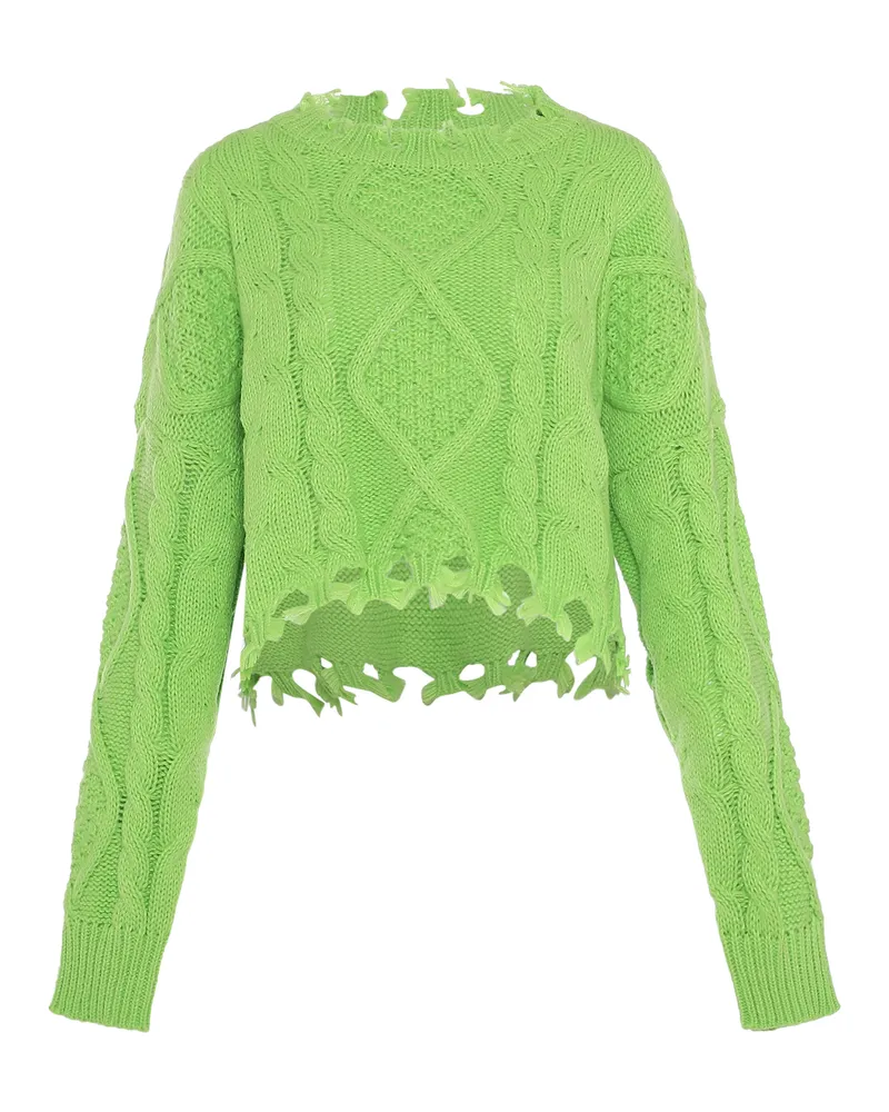 My Mo Strickpullover Damen Limette Limettengrün