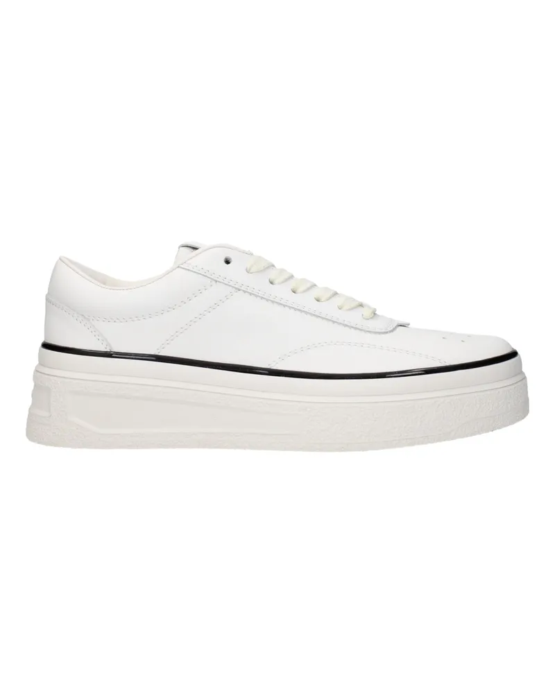 Jil Sander Weiße Leder Plateausneaker Weiß