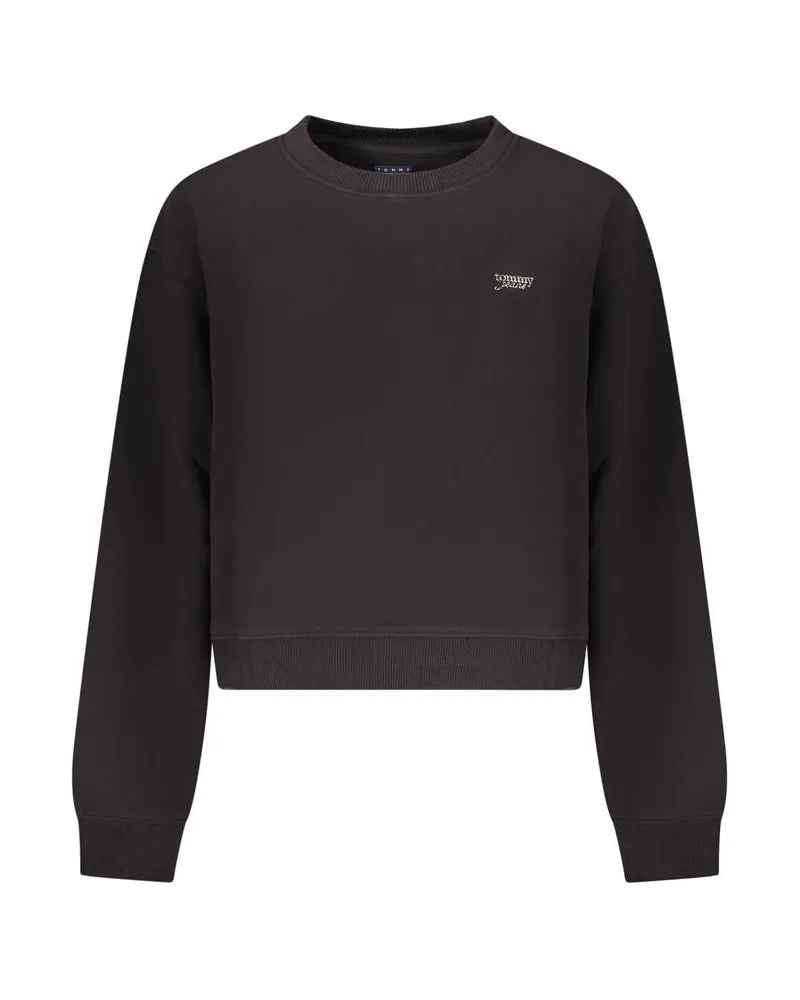 Tommy Hilfiger Schwarzes Baumwoll-Damen-Sweatshirt Schwarz