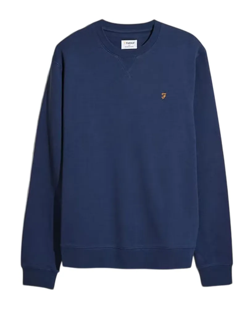Farah 1920 Sweatshirt für Herren, Rundhalsausschnitt, Bio-Baumwolle (Blau Blau