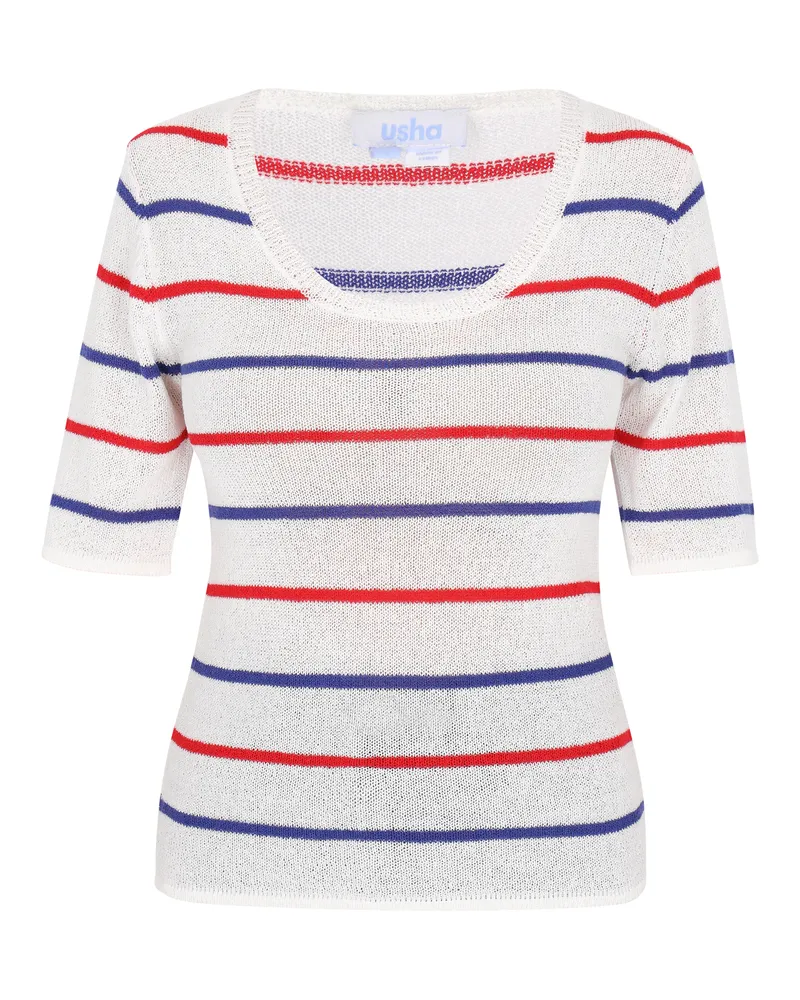 Usha Pullover Frauen weiß marineblau rot Weiß