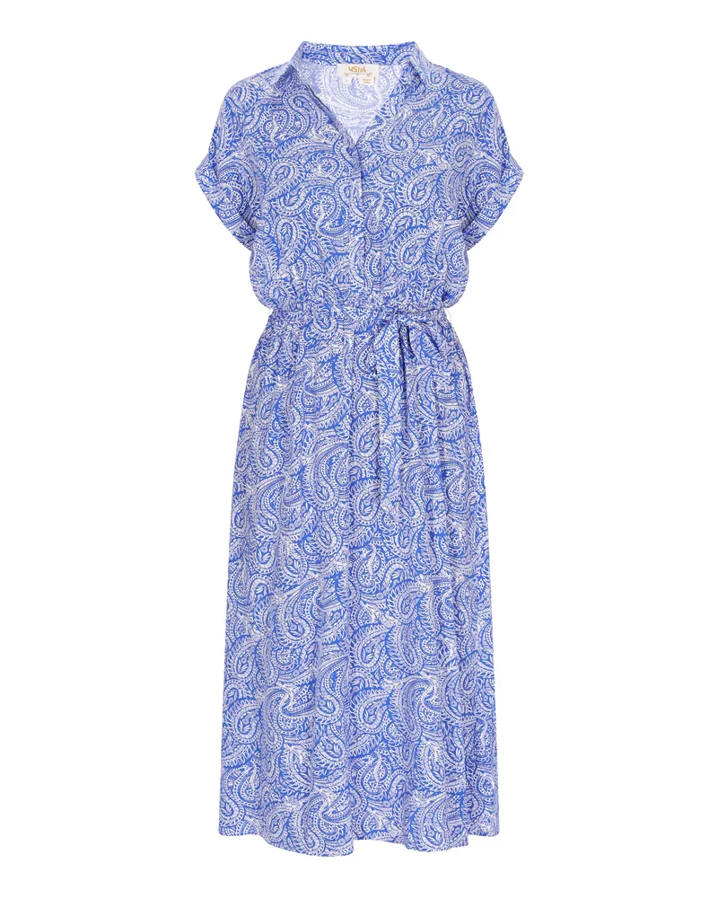 Usha Kleid Frauen blau weiß Blau