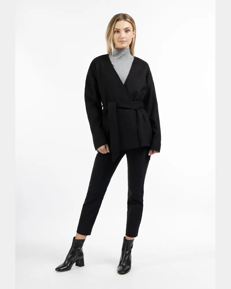 DreiMaster Übergangsjacke aus Wollgemisch Damen Schwarz Schwarz