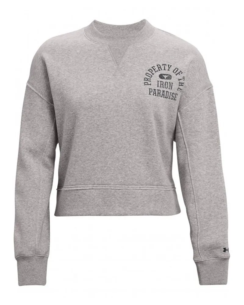 Under Armour Project Rock Damen Grauer Fleece-Pullover Grau
