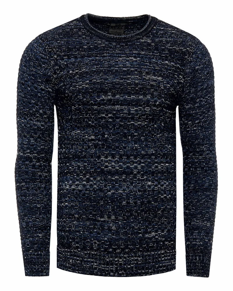 Rusty Neal Rundhals Strick Pullover Marineblau