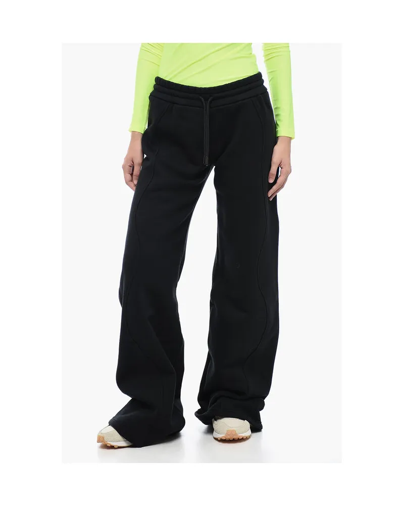 OFF-WHITE Straight Fit ROUND Jogginghose aus gebürsteter Baumwolle in Schwarz Schwarz