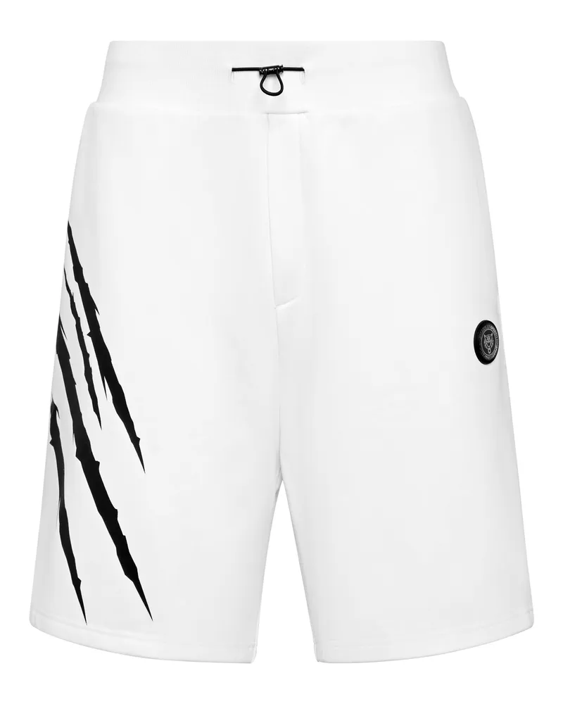 Philipp Plein Jogging-Shorts mit Scratch-Detail - Weiß Weiß