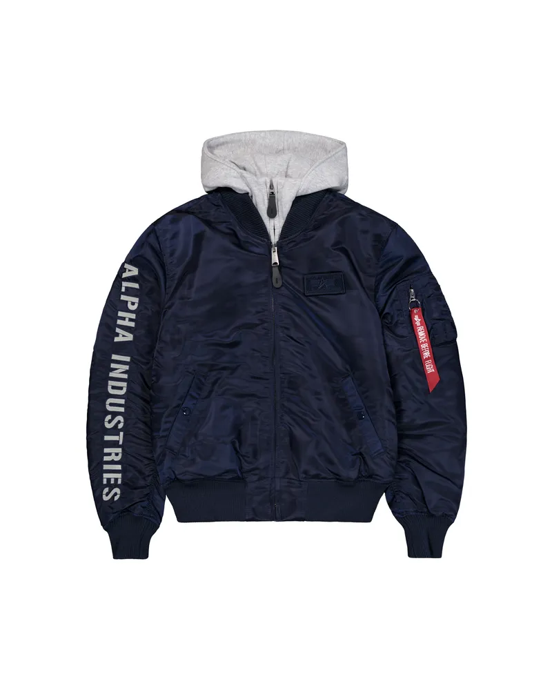 Alpha Industries MA-1 D-Tec Sleeve Embroidery Bomber Jacket Marineblau