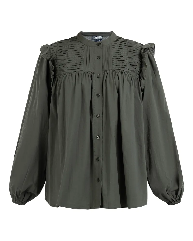 DreiMaster Langarmbluse Damen dunkeloliv Khaki