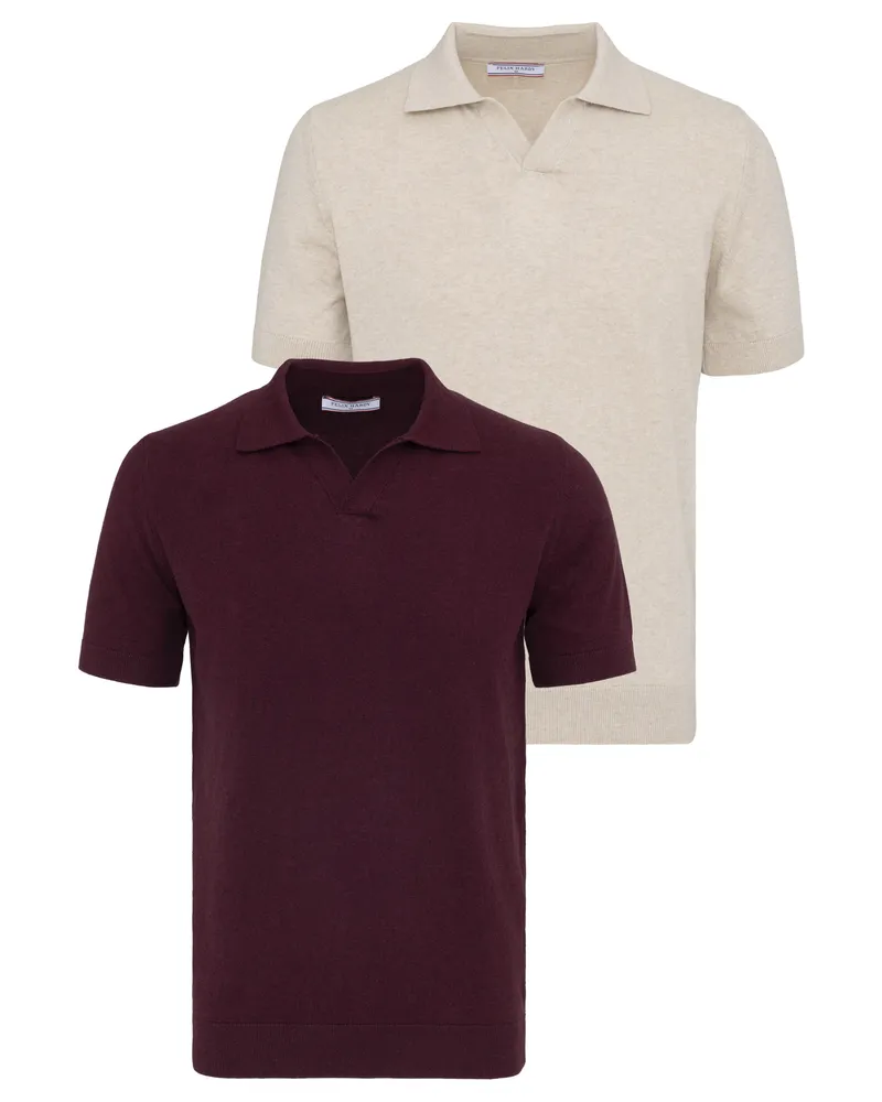 Felix Hardy Polo Shirt Kurzarm Polo Shirt Kurzarm 2Er-Pack Bordeaux