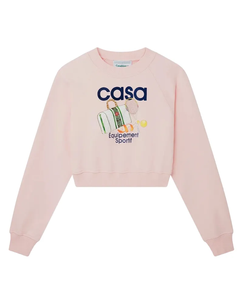Casablanca Paris Bedrucktes, kurzes Sport-Sweatshirt - Rosa Rosa