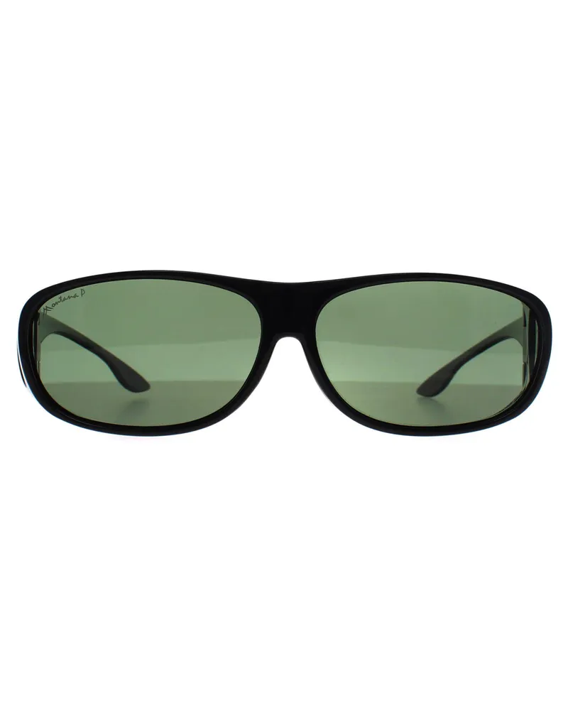 Montana Rectangle Unisex Shiny Black G15 Polarized FO2 Fit Over Glasses Sonnenbrillen Schwarz