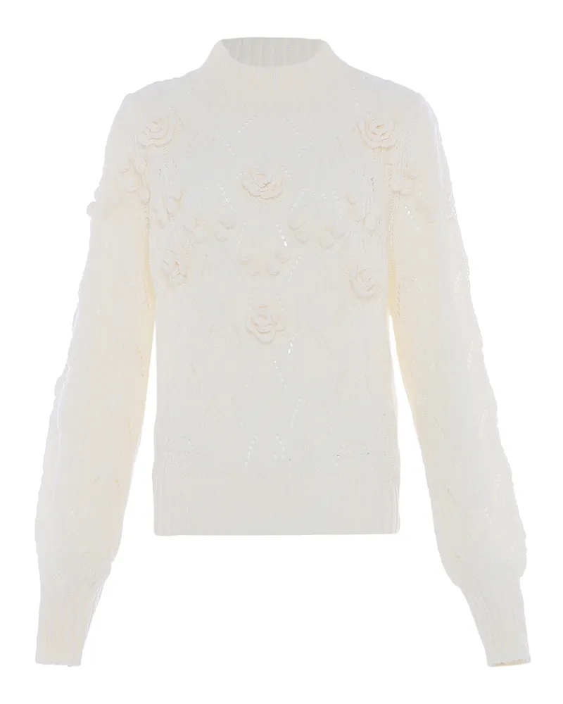 FAINA Pullover Damen Wollweiß Wollweiß