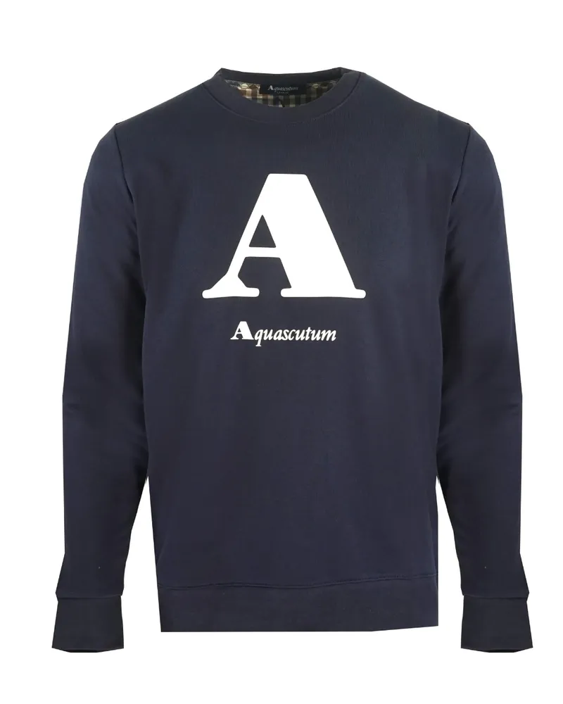 Aquascutum A" Logo Navy Sweatshirt Blau
