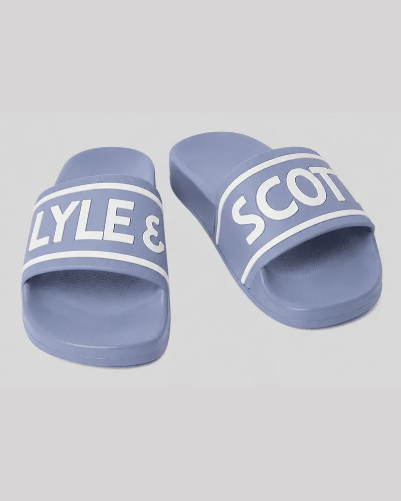 Lyle & Scott Logo Riemen Slides Blau