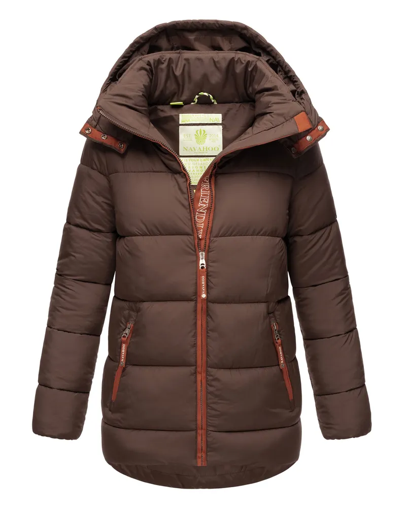 NAVAHOO Damen Steppjacke Wattewölkchen – Leicht & Warm Braun
