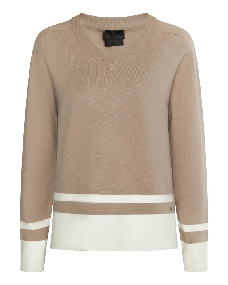 DreiMaster Strickpullover Damen Schlamm Wollweiss Beige