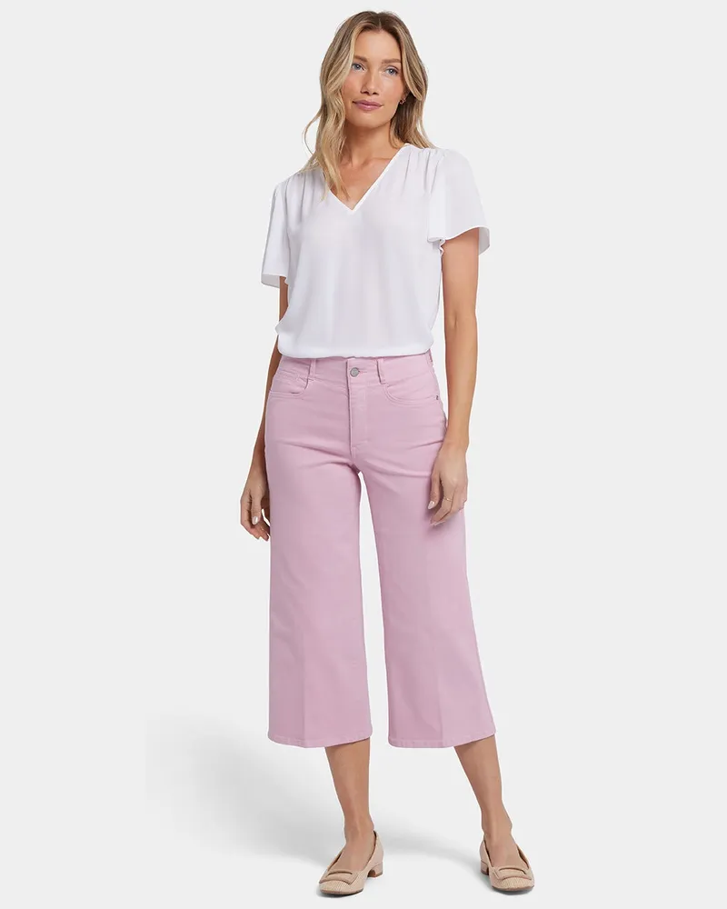 NYDJ not your daughter's Jeans  Brigitte Capri-Jeans mit weitem Bein und hoher Taille - Rosa Rosa