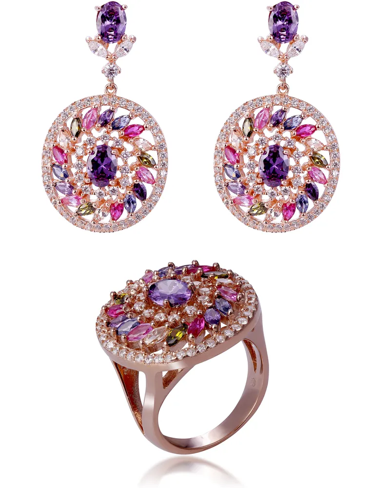 Orphelia Enya ' Damen-Set aus 925er Sterlingsilber: Ohrringe + Ring – Rosé SET-7428/RG Rosé