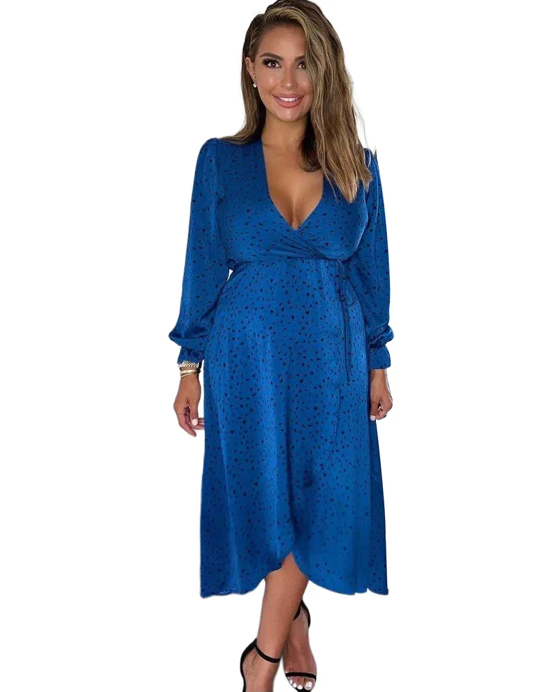 AX Paris Wickelkleid für Damen, Polyester (Blau Blau