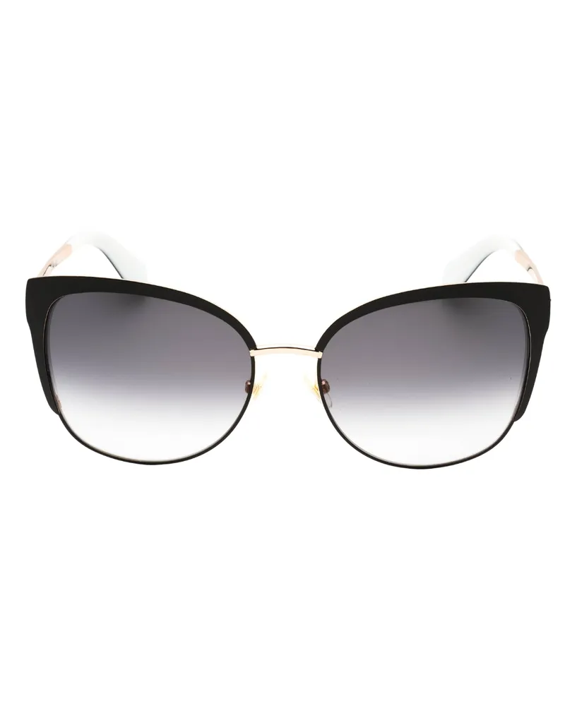 Kate Spade Genice - Sonnenbrille mit schwarz-goldenem Rahmen und grauen Verlaufsgläsern Schwarz