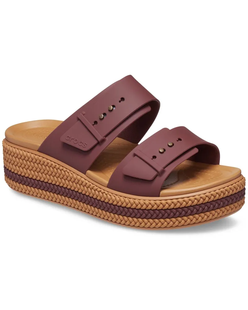 Crocs Brookly Buckle Low Thermoplastische Damen Sandalen in Dunkelbraun Braun