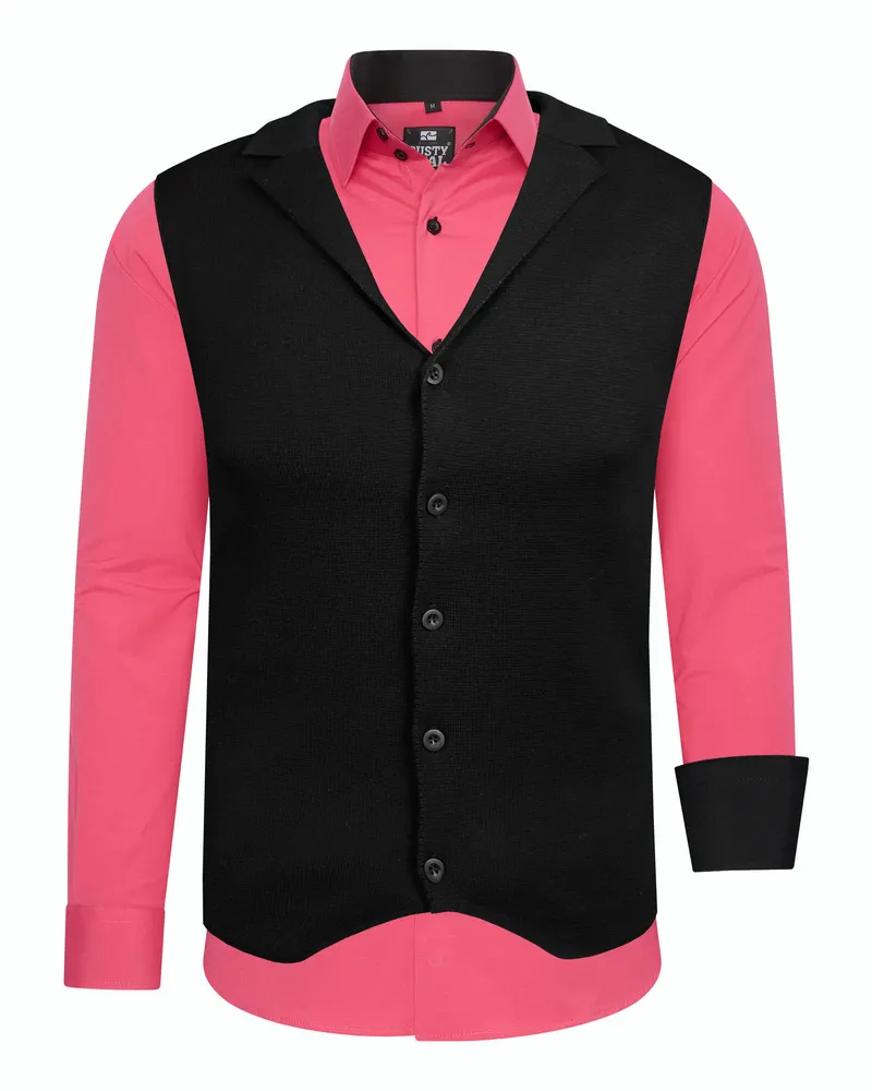 Rusty Neal Hemd mit Weste 2-teilig Rosa