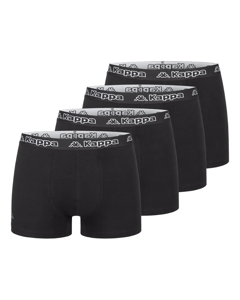Kappa 4er Set Boxershorts in Schwarz Schwarz