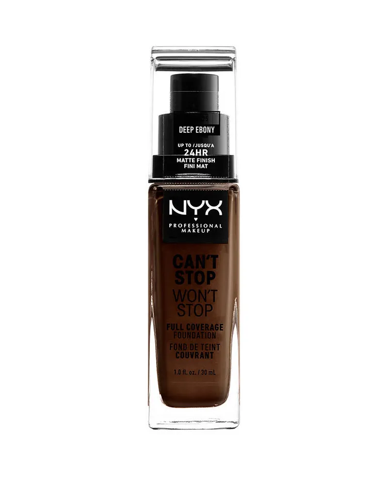NYX Cosmetics Can't Stop Won't Stop Full Coverage Foundation #deep Ebony 30 ml 