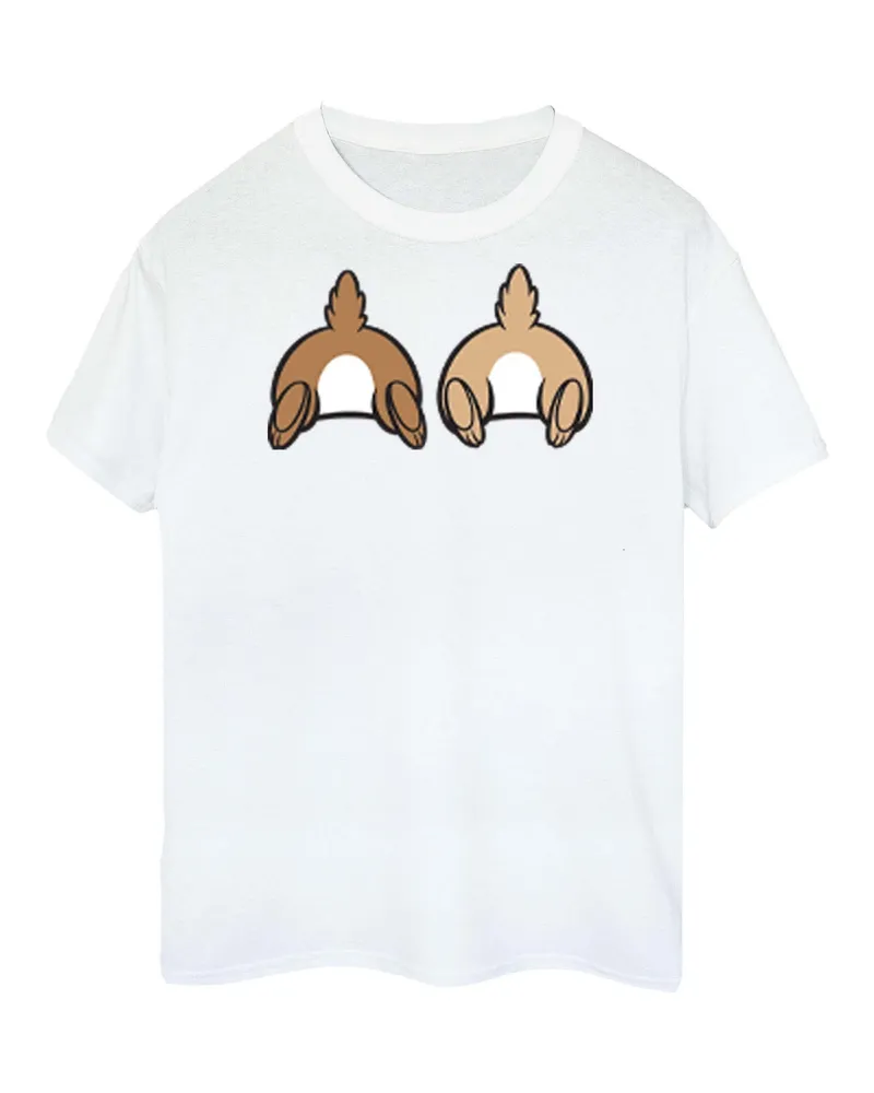 Disney Chip N Dale Backside Breast Print" T-Shirt für Damen (Weiß Weiß