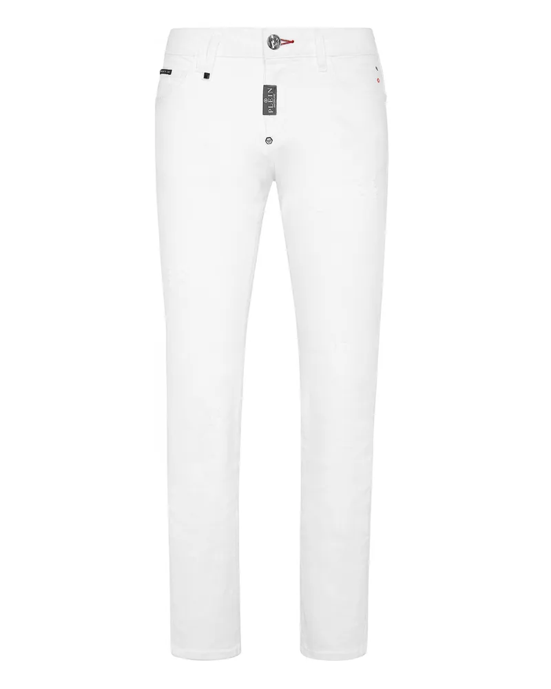 Philipp Plein Straight Supreme Fit Jeans - Weiß Weiß