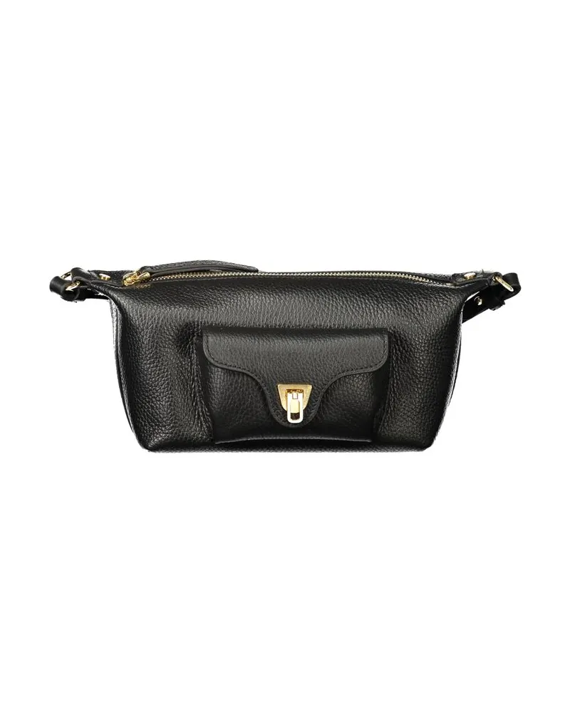 Coccinelle schwarze Lederhandtasche Schwarz