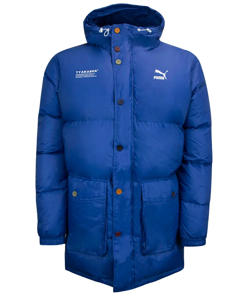 Puma x Tyakasha gewebt Parka Herren mit Kapuze mit Kapuze 595561 39 Blau