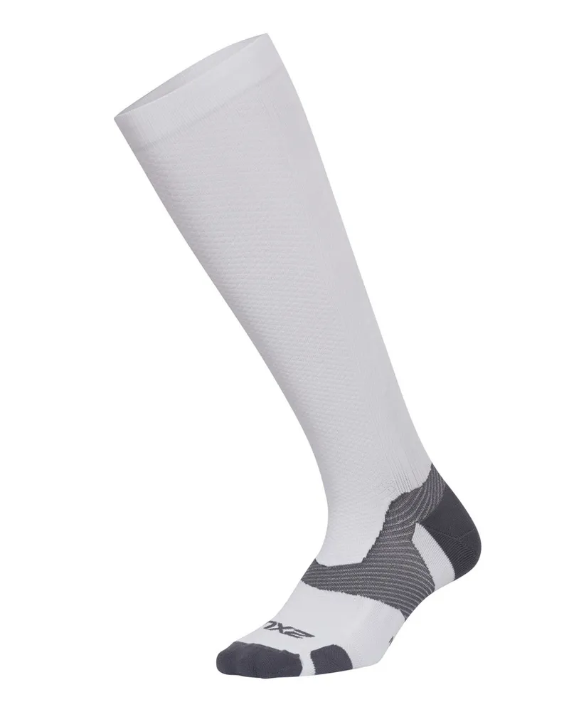 2XU leichte Kissen voll weiß/grau -Mens -Länge Socken Weiß