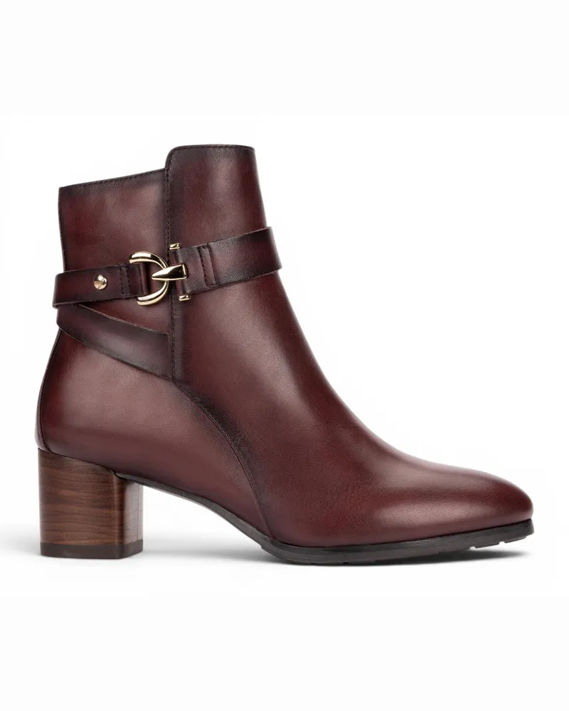 Pikolinos Damen rote Lederstiefel mit Fußabsatz – Calafat Rot