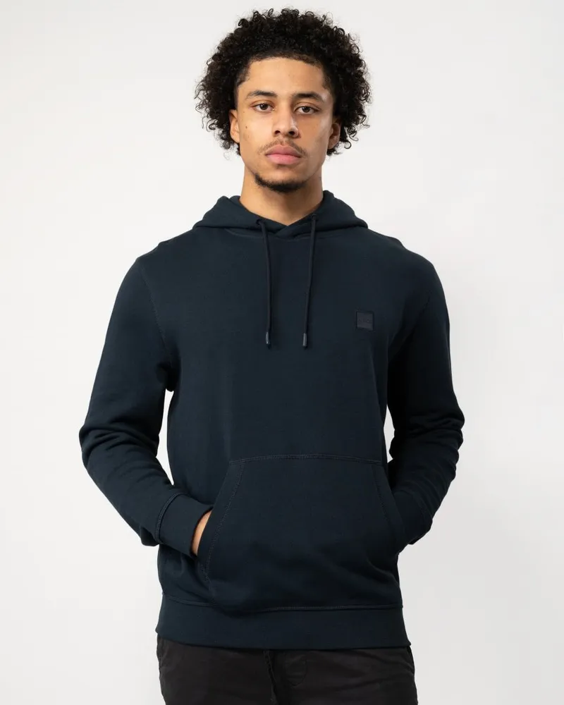 HUGO BOSS Wetalk Herren Pullover Hoodie mit Logo-Patch NOS Dunkelblau